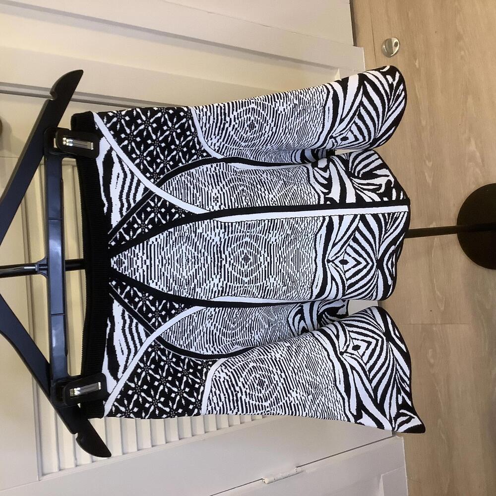 Diane Von Furstenberg Samara Zebra Animal Print Flare Knit Skirt Small Party
